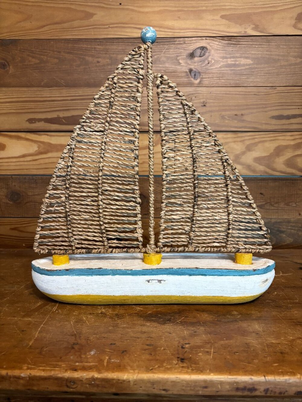 Wood and Wicker Sailboat